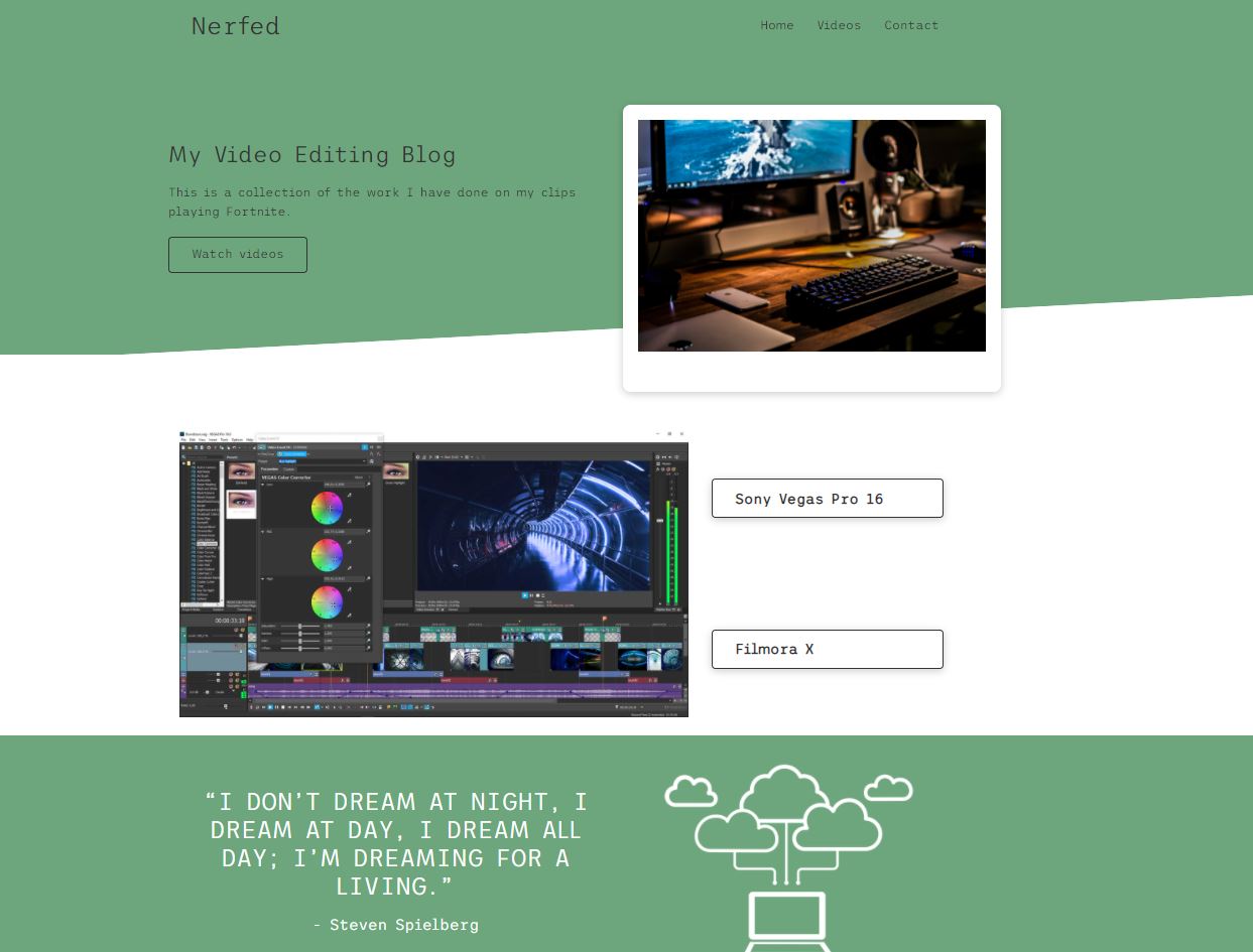 Screenshot of Nerfed website